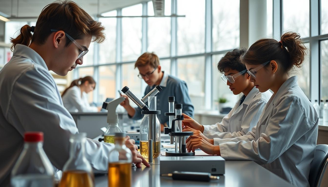 Students collaborating in study space
