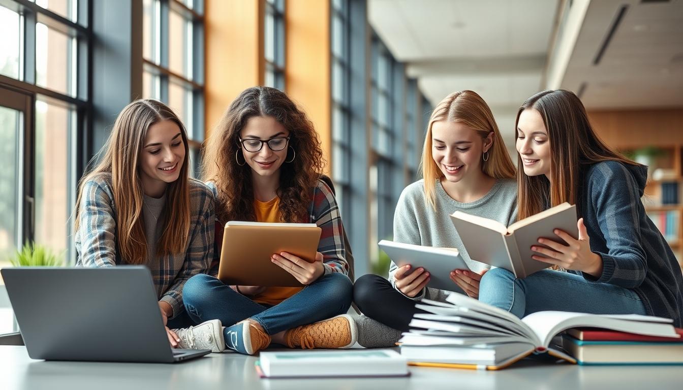 Students working in research laboratory